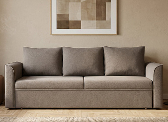 Диван еврокнижка "Эрдинг" на пантографе, велюр зара лайт браун 5