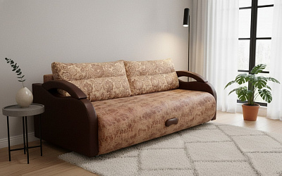 Диван еврокнижка "Юпитер коричневый"