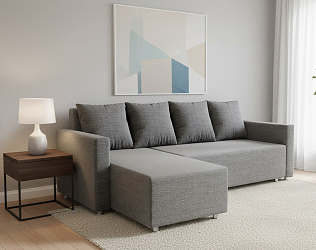 Угловой диван "Челси" рогожка дрим грей