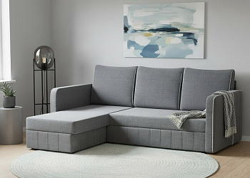 Угловой диван "Слим" рогожка дрим грей