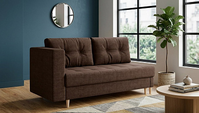 Диван кушетка "Лея" рогожка дрим браун