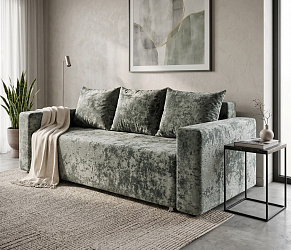 Диван еврокнижка "Лаунж" плюш серый