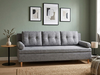 Диван еврокнижка "Белфаст без локтей" рогожка дрим грей