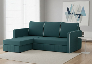 Угловой диван "Слим" велюр зара изумруд
