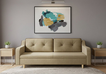 Диван еврокнижка "Оникс" рогожка дрим дарк беж/браун