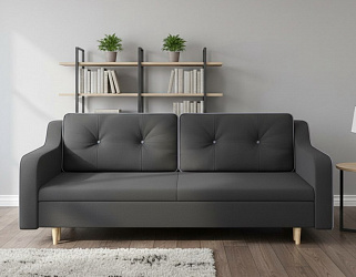 Диван еврокнижка "Оникс" велюр зара грей 18/маус 12