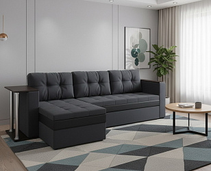 Угловой диван "Атланта со столиком" велюр зара грей 18