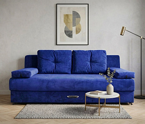 Диван еврокнижка "Амстердам мини люкс синий"
