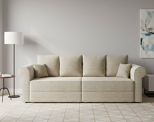 Диван еврокнижка "Флоренция" трансформер, рогожка дрим беж