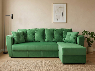 Угловой диван "Амстердам велюр зеленый"