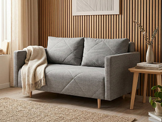 Прямой диван "Милли Мини" рогожка дрим грей
