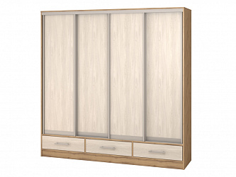 Шкаф купе 4-х дверный "Версаль" 3 ящика/ЛДСП