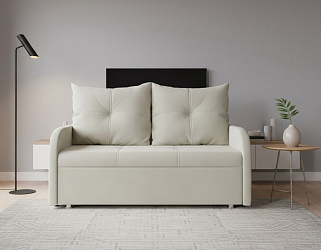 Прямой диван "Мини люкс лайт" велюр зара крем 02