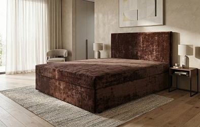 Мягкая кровать тахта "Атланта коричневая с ПМ"