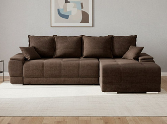 Угловой диван "Nordviks Mini" (Нордвикс Мини) рогожка дрим браун
