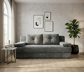 Диван еврокнижка "Амстердам мини люкс серый"