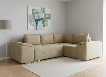 Угловой диван "Хавьер-1" рогожка дрим дарк беж