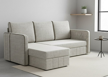 Угловой диван "Слим" рогожка дрим беж