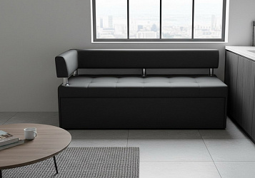 Кухонный диван "Дельфин кожа" черный