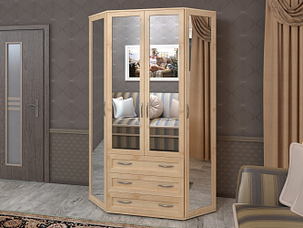 Шкаф распашной 4-х дверный "Эркер-23" с зеркалом