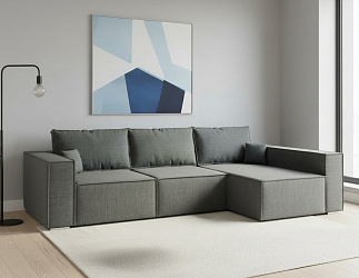 Угловой диван "Фостер лофт" рогожка дрим грей