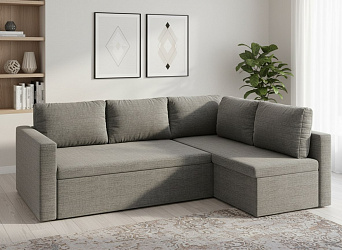Угловой диван "Мансберг" рогожка дрим грей