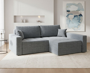 Угловой диван "Брест 2 секции" рогожка дрим лайт грей