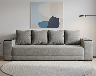 Прямой диван "Дубай Лайт" еврокнижка, рогожка дрим грей