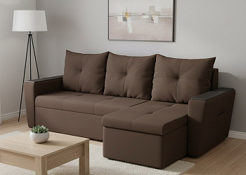 Угловой диван "Дубай Майами" велюр зара браун 20