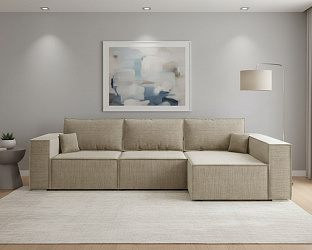 Угловой диван "Фостер лофт" рогожка дрим беж