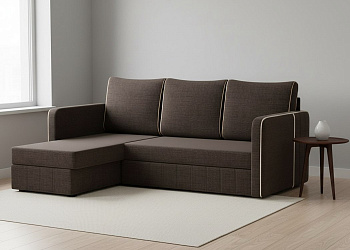Угловой диван "Слим" рогожка дрим браун