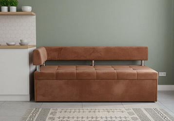 Кухонный диван "Дельфин" оранжевый