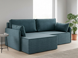 Угловой диван "Блюм" рогожка дрим блю