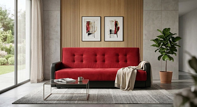 Диван книжка "Лондон" рогожка красная