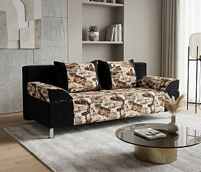 Диван еврокнижка "Чарли черный комби"