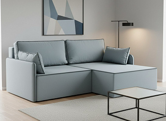 Угловой диван "Блюм" велюр зара маус 12/кант зара грей