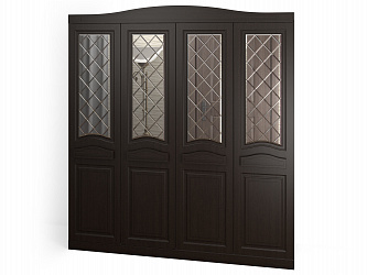 Шкаф 4-х дверный "Венеция-2" глухие фасады + зеркало гравировка