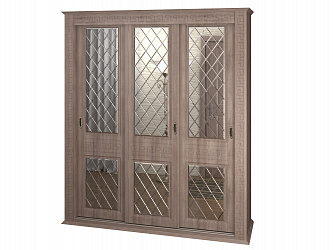 Шкаф купе 3-х дверный "Греция", фасады зеркало гравировка