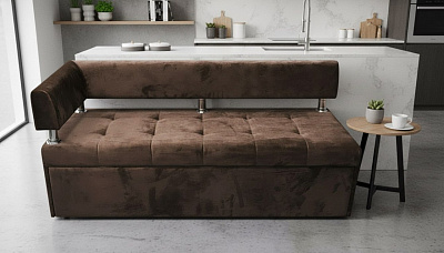 Кухонный диван "Дельфин" коричневый