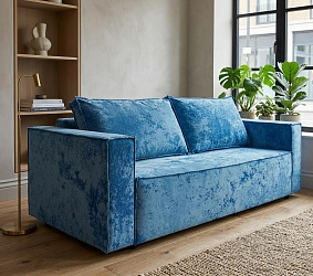 Диван еврокнижка "Лофт Люкс Плюш" синий