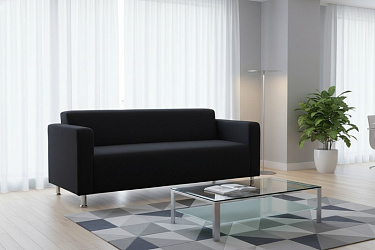 Прямой диван "Томи" велюр черный