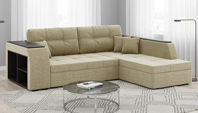 Угловой диван "Брюссель" рогожка дрим дарк беж