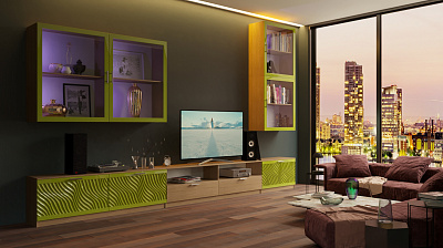 Стенка для гостиной "Глянец 3Д-27"