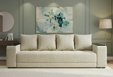 Прямой диван "Дубай Лайт" еврокнижка, рогожка дрим беж