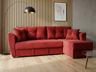 Угловой диван "Амстердам велюр красный"
