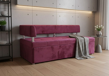 Кухонный диван "Дельфин" красный