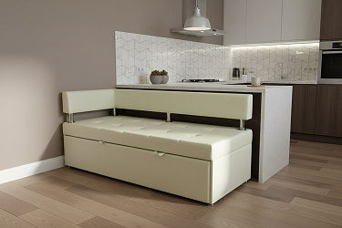 Кухонный диван "Дельфин кожа" бежевый