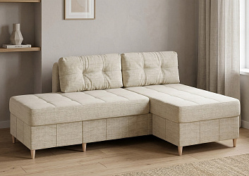 Диван трансформер "Оливер люкс-2" рогожка дрим беж