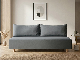 Диван еврокнижка "Смайл без локтей" велюр зара графит 32