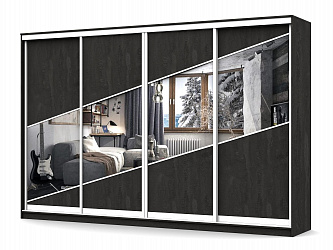 Шкаф купе 4-х дверный "Геометрия-13" с зеркалами